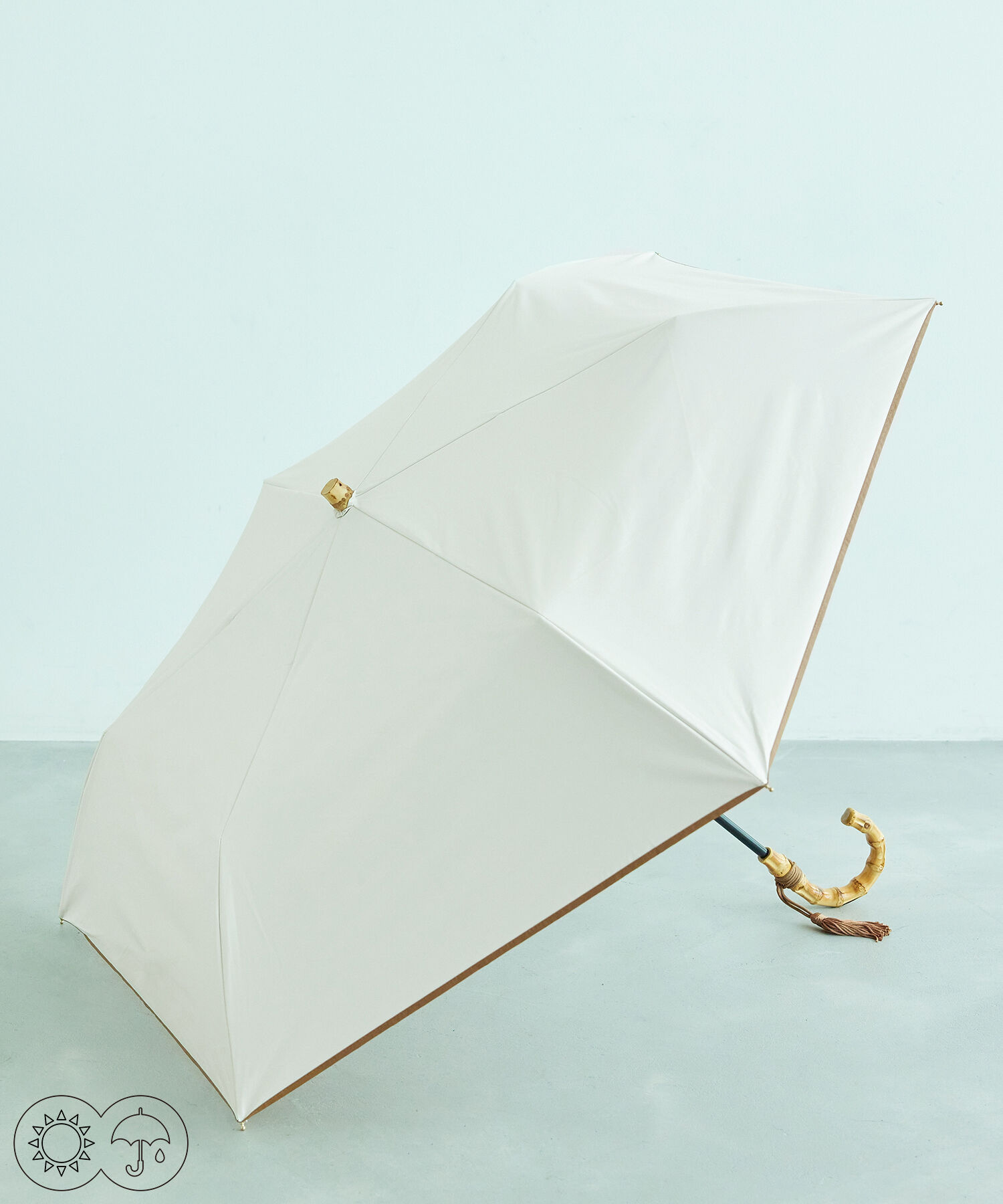 ROPE「バイカラーコンパクトパラソル（折りたたみ傘/日傘）【晴雨兼用/UVカット】【完全遮光生地】」|傘|