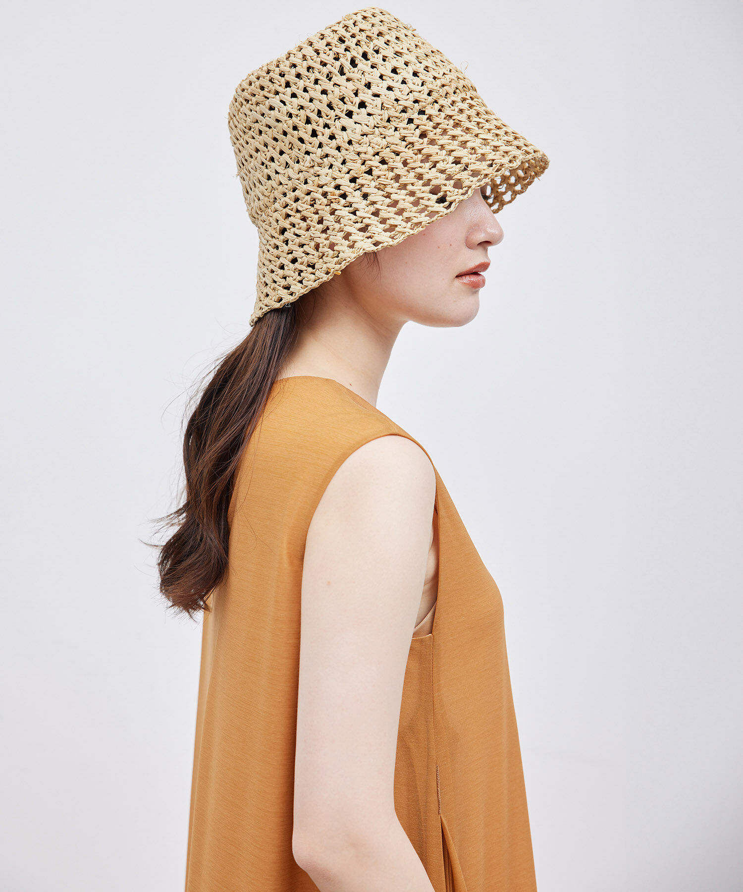 ROPE「透かし編みラフィアバケットハット」|ハット|