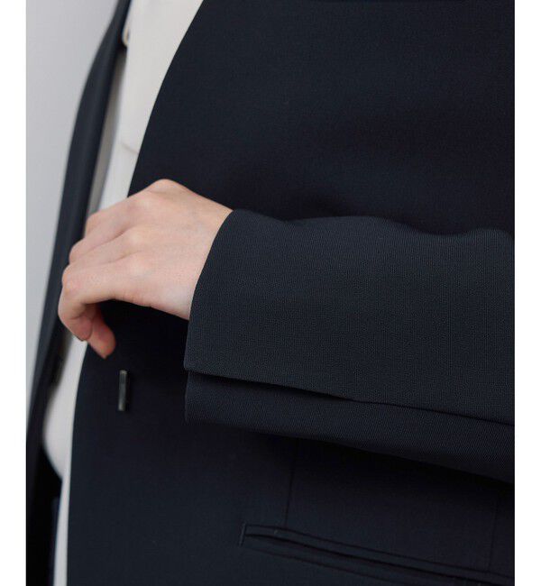 ROPE「トリアセダブルクロスＶネックジャケット/イージーケア」|ノーカラージャケット|