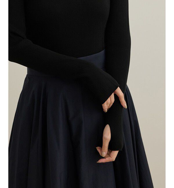 ROPE「【洗える】ワイドリブスクエアネックニット」|ニット・セーター|