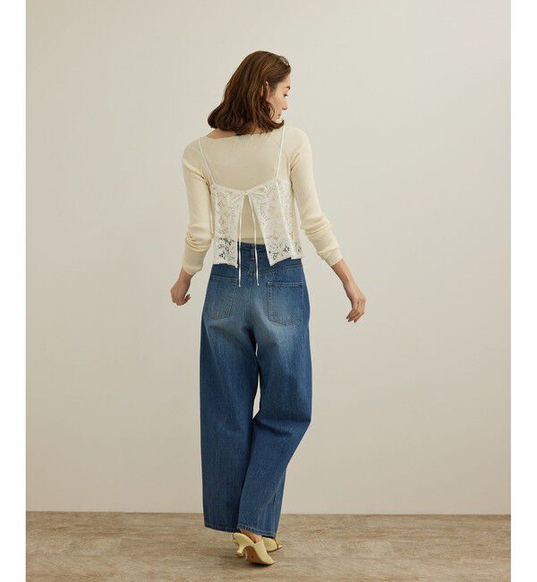 ROPE「【洗える】ワイドリブスクエアネックニット」|ニット・セーター|