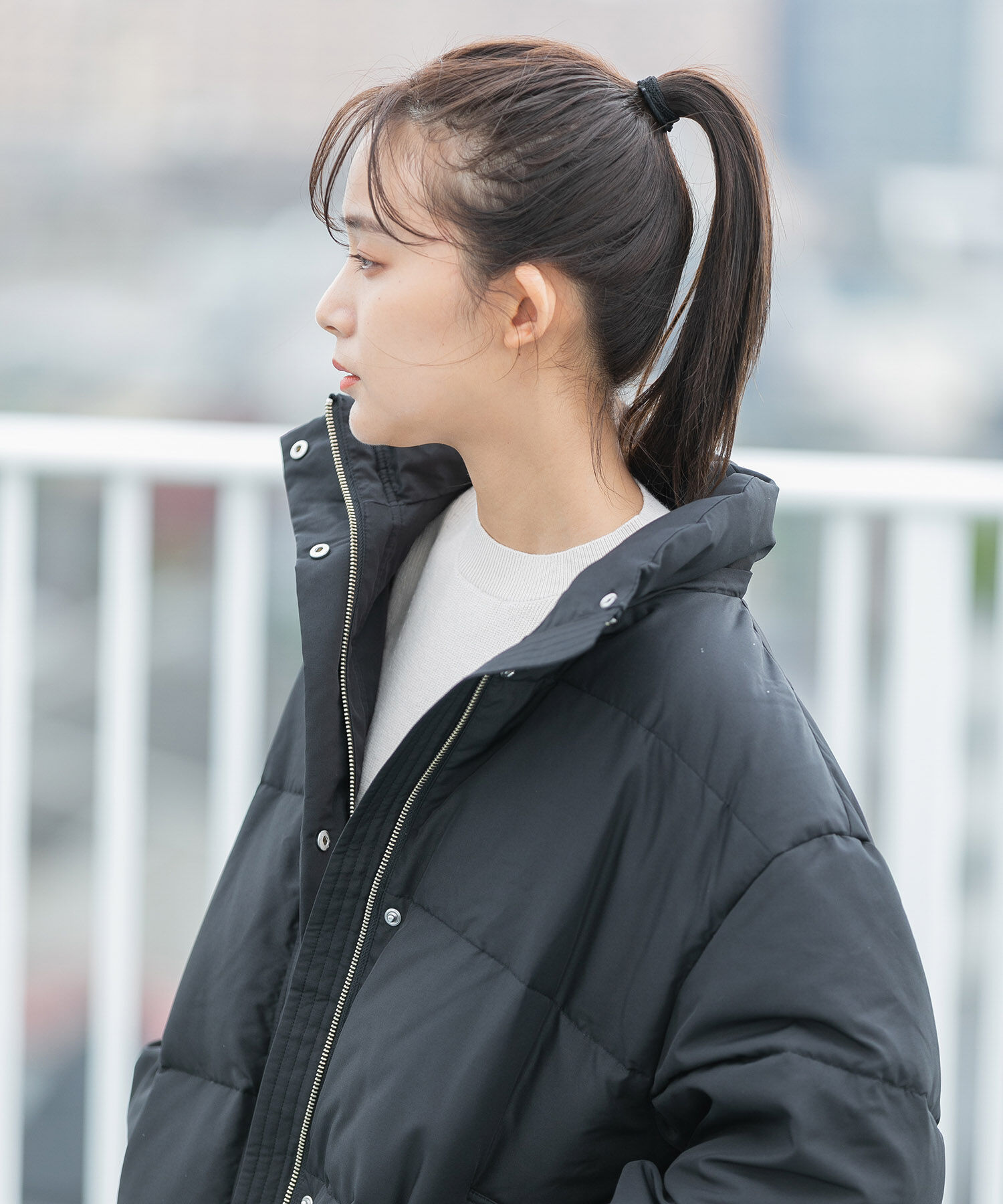 VIS「【Green Down】オーバーサイズフードダウンジャケット」|ダウン|