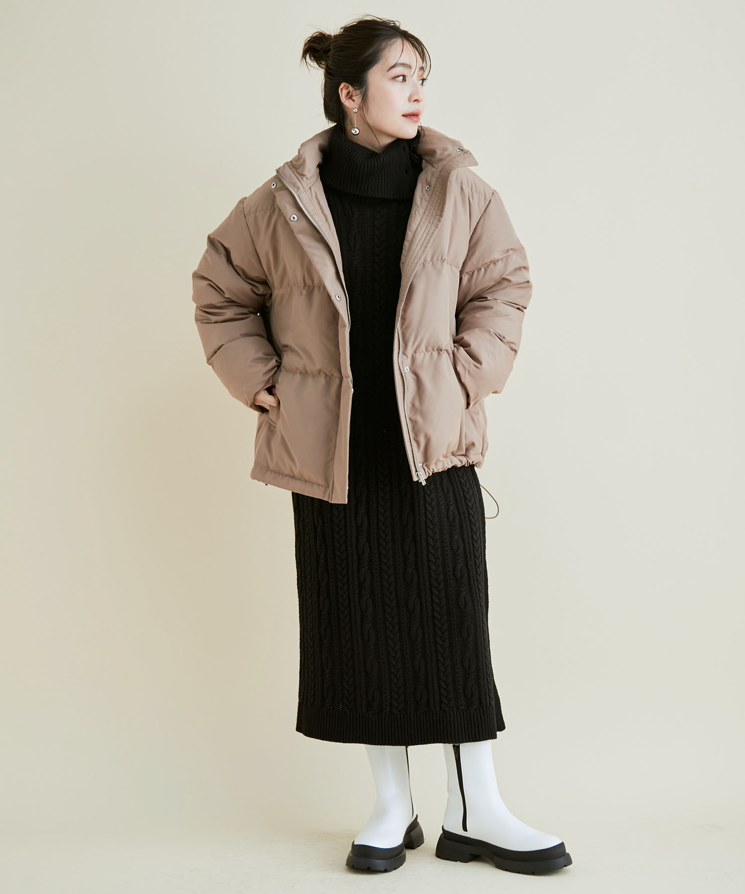 VIS「【Green Down】オーバーサイズフードダウンジャケット」|ダウン|