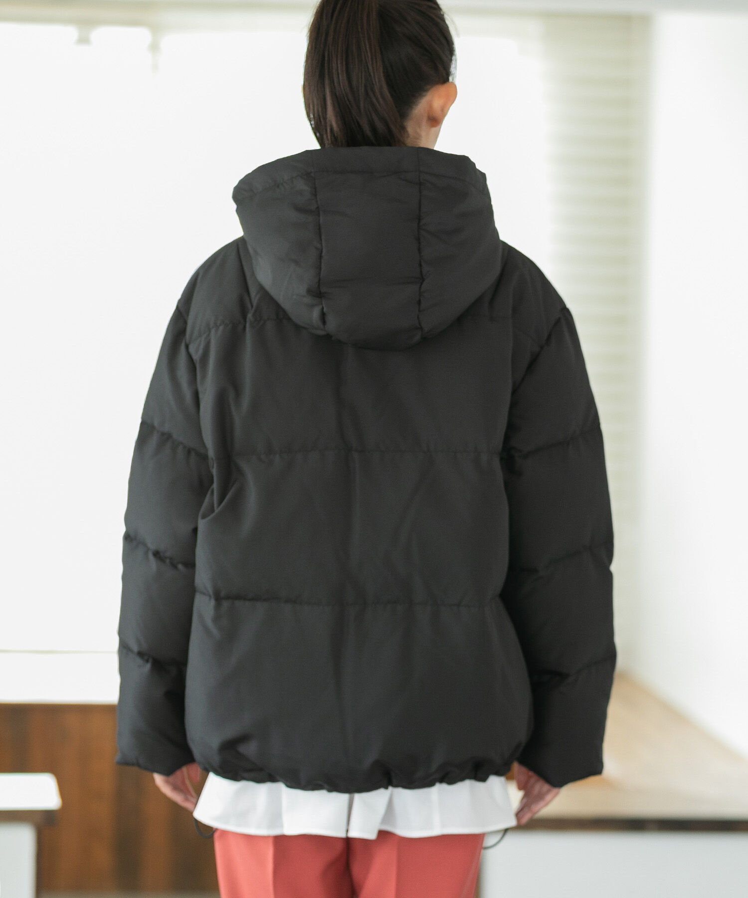 VIS「【Green Down】オーバーサイズフードダウンジャケット」|ダウン|