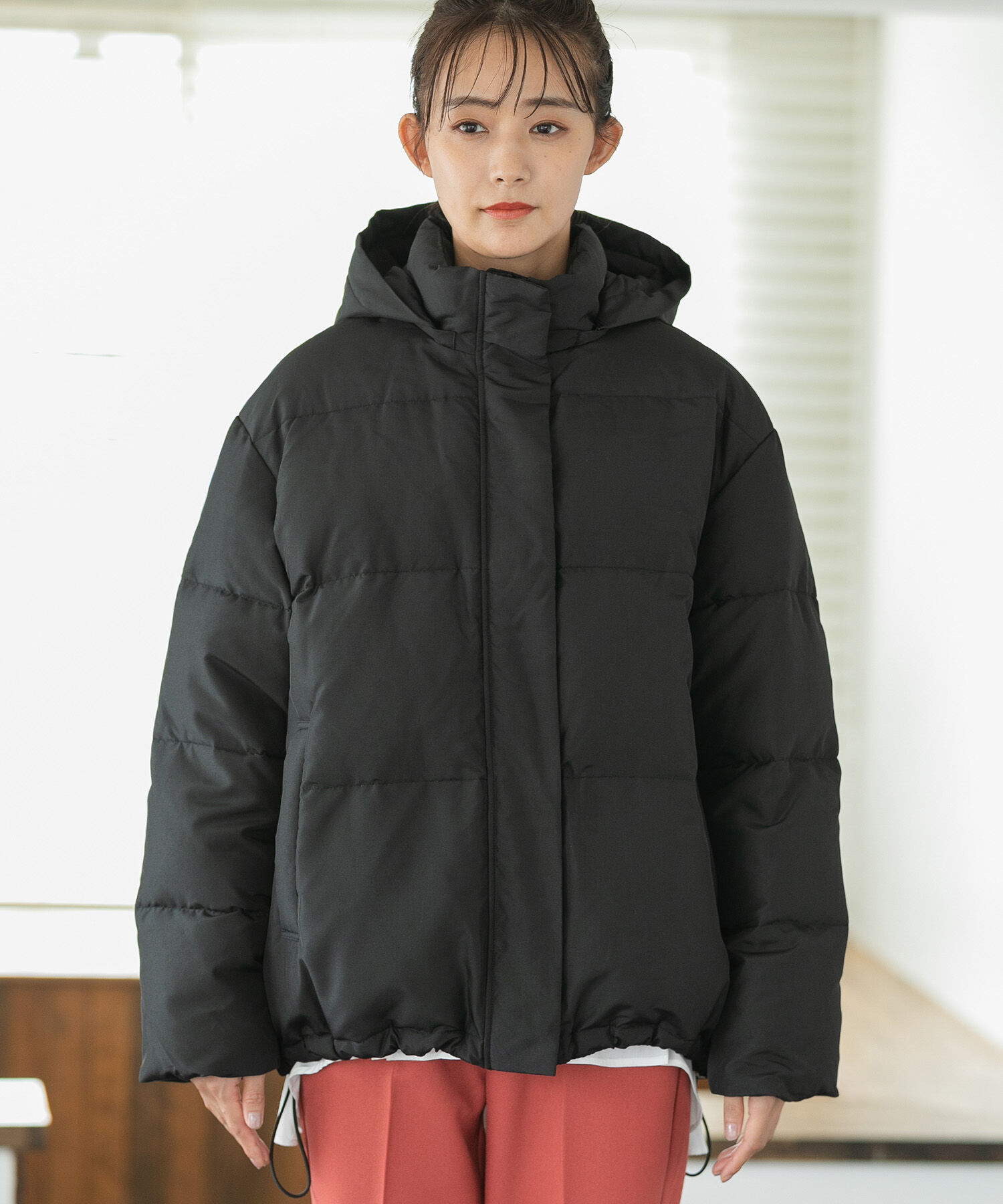 VIS「【Green Down】オーバーサイズフードダウンジャケット」|ダウン|