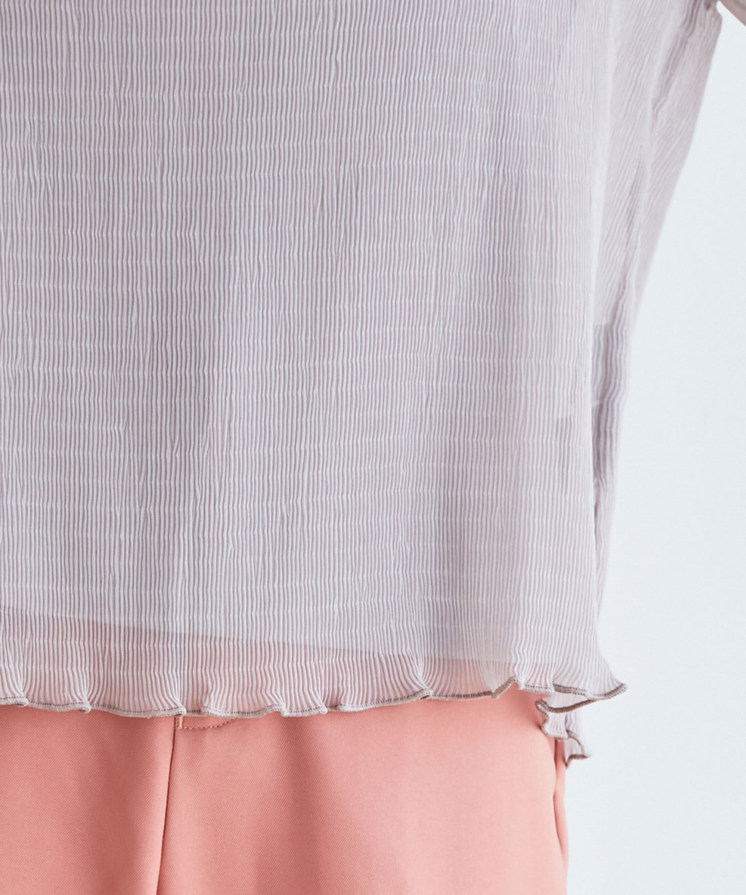 vis-a-vis「【WEB限定】インナーキャミ付きシアー楊柳プルオーバー」|シャツ・ブラウス|