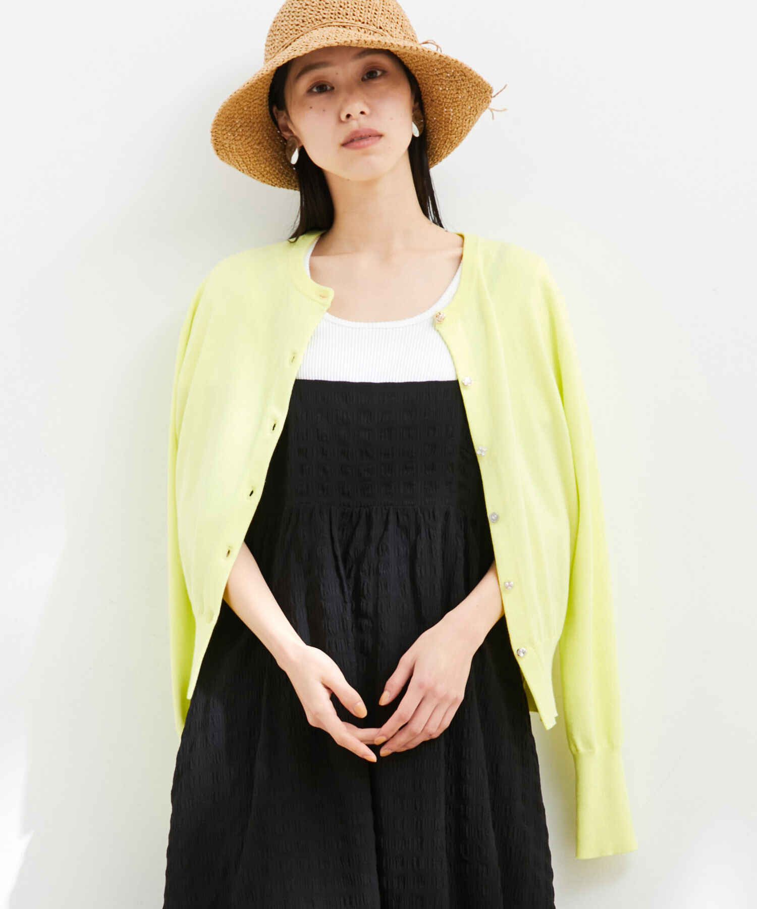 VIS「色々釦ハイゲージカラーカーディガン」|カーディガン|イエロー系(81)