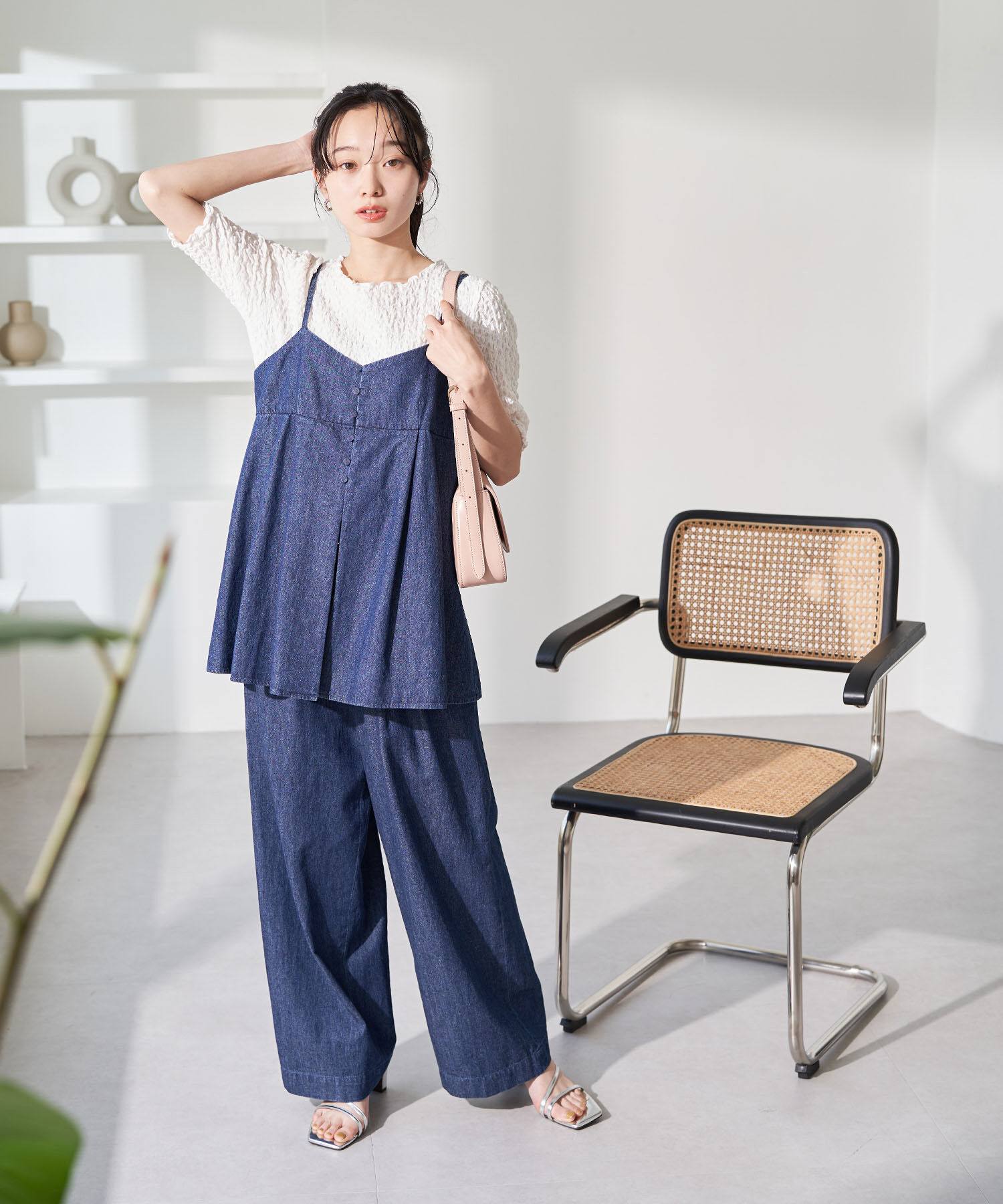 VIS「ふくれジャガード5分袖カットソー」|Tシャツ・カットソー|