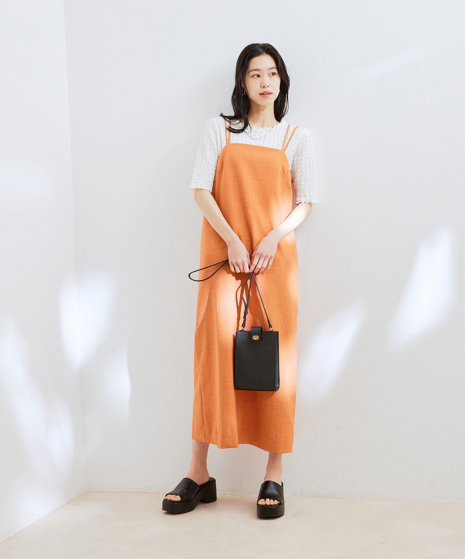 VIS「ふくれジャガード5分袖カットソー」|Tシャツ・カットソー|