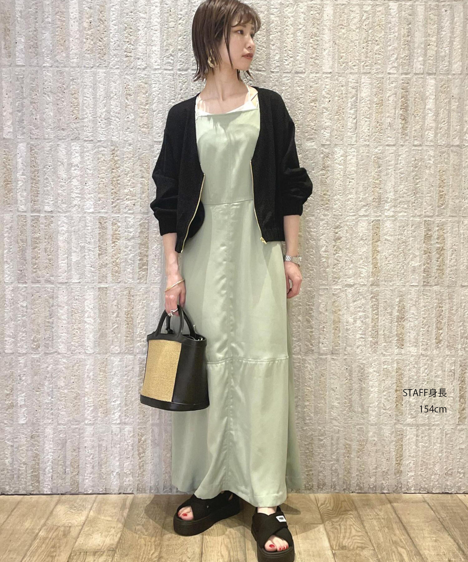 VIS「【洗える・防シワ】ボレロ＆ホルターネック付きキャミワンピース」|ワンピース|