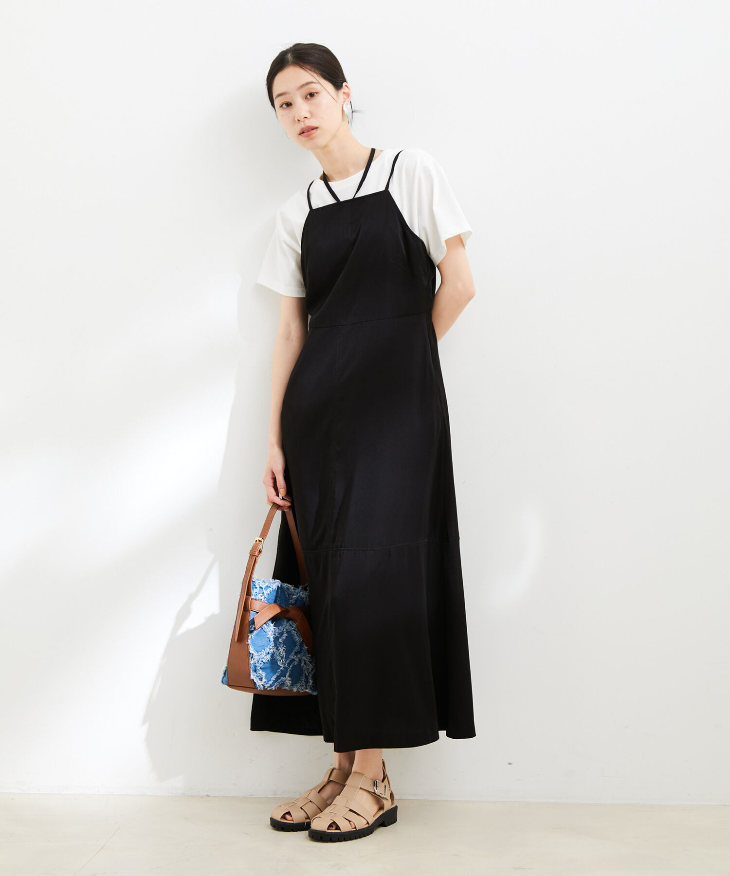 VIS「【洗える・防シワ】ボレロ＆ホルターネック付きキャミワンピース」|ワンピース|