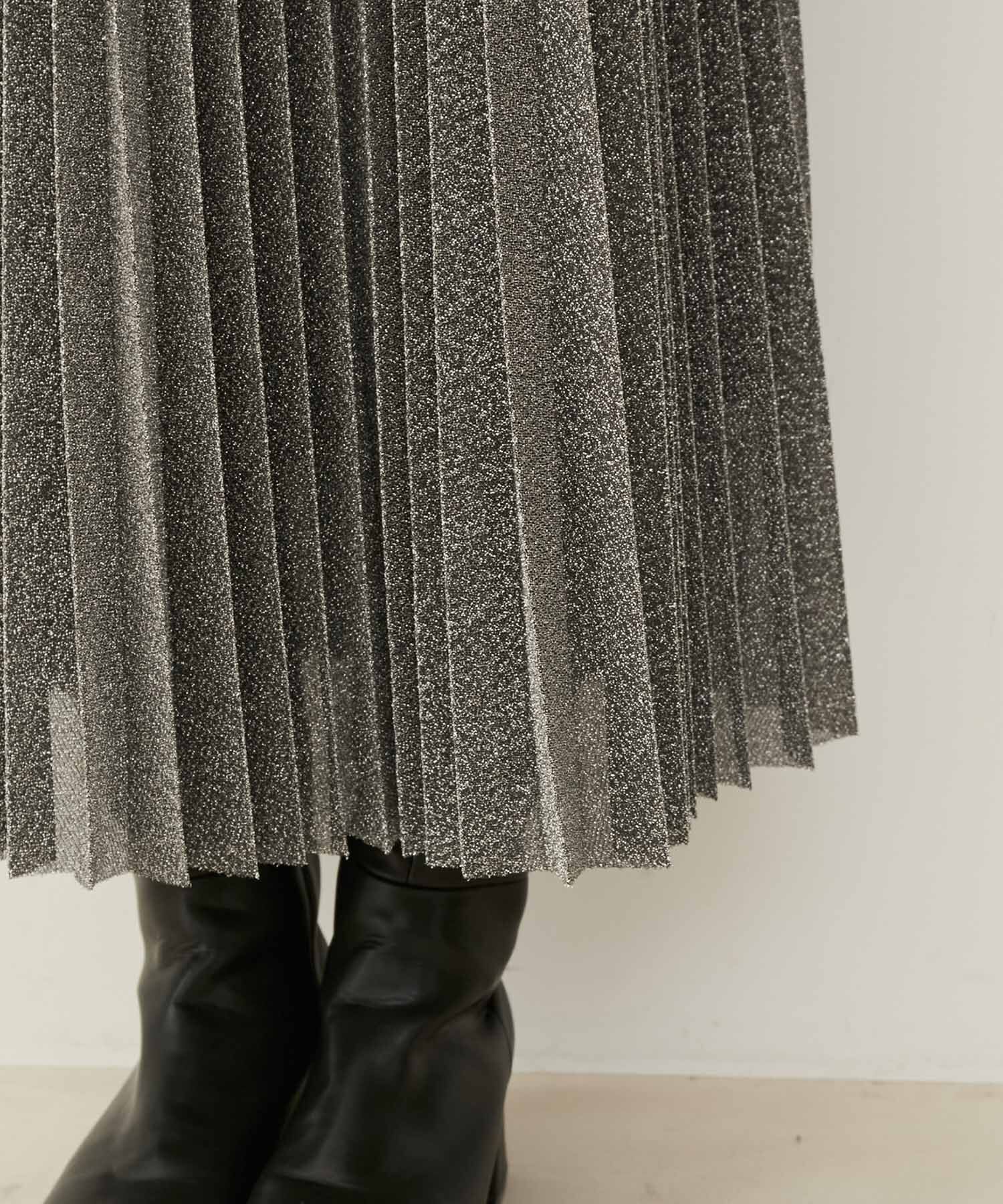 VIS「ラメニットプリーツスカート」|スカート|