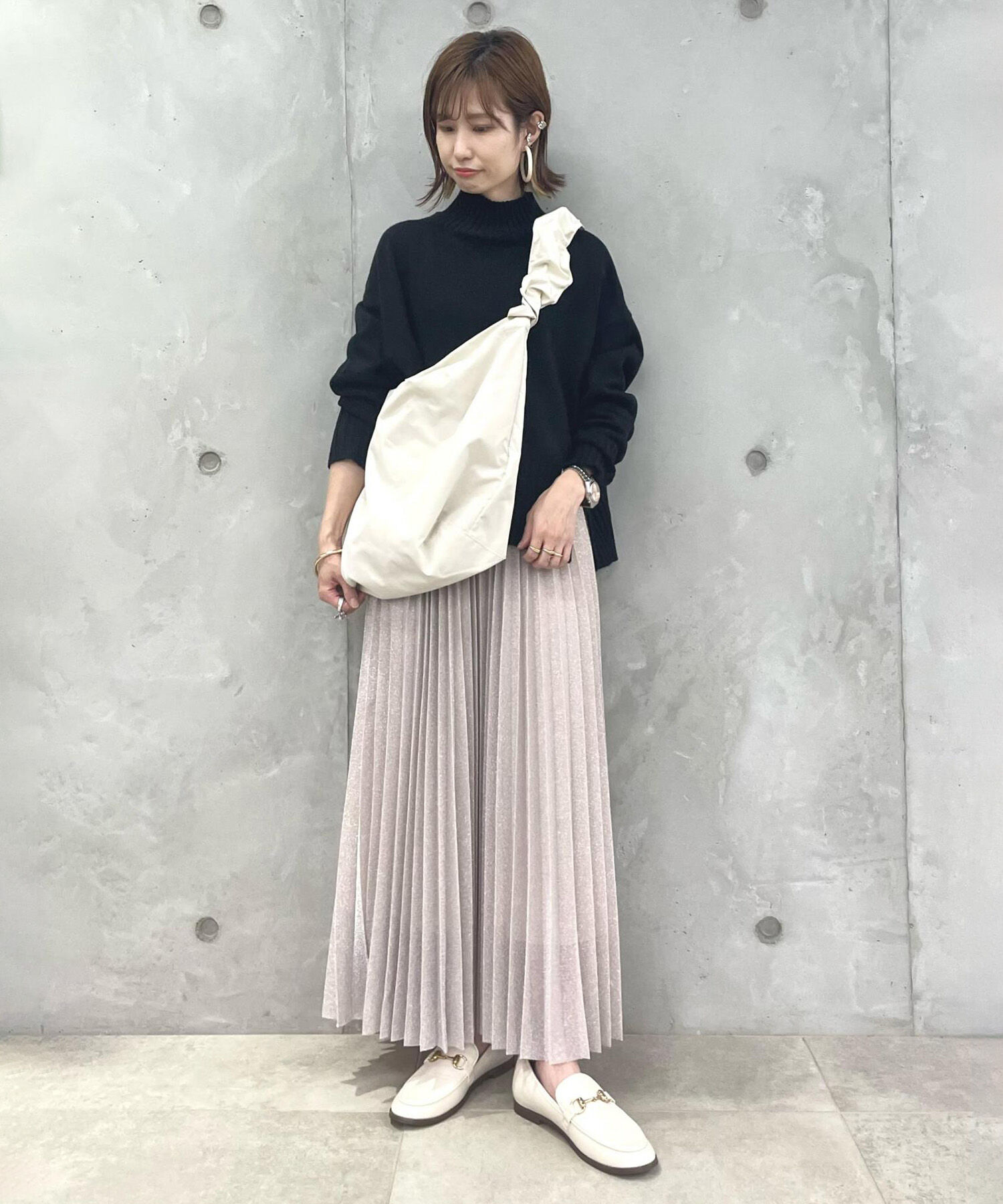 VIS「ラメニットプリーツスカート」|スカート|