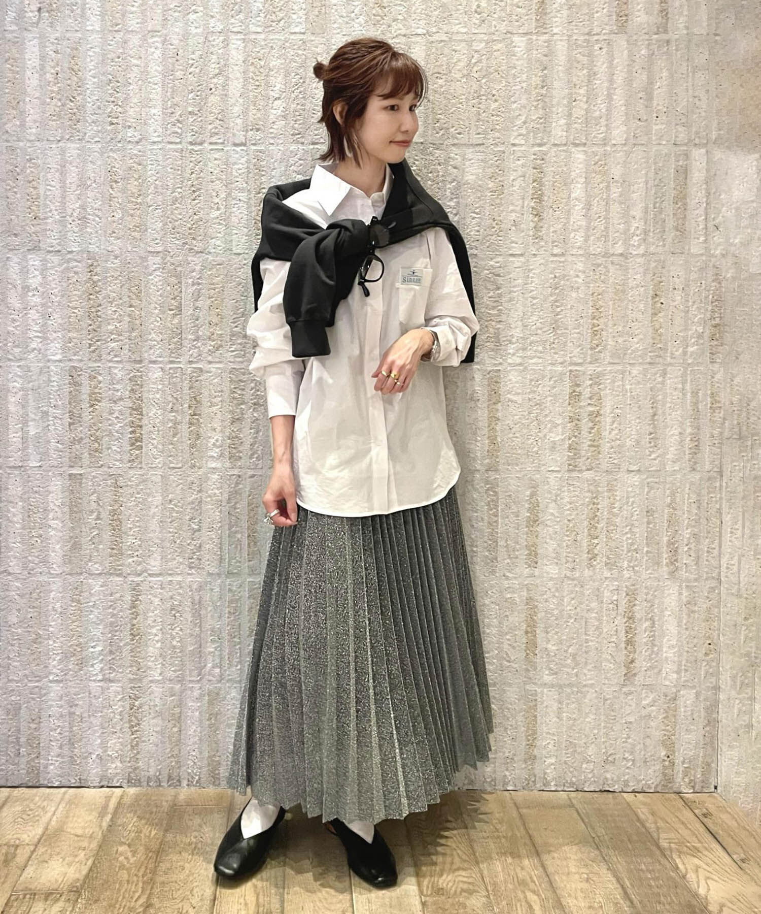 VIS「ラメニットプリーツスカート」|スカート|