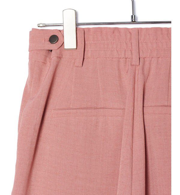 VIS「【美easy】リネンライクワンタックワイドスラックスパンツ【接触冷感/洗える】」|スラックス|