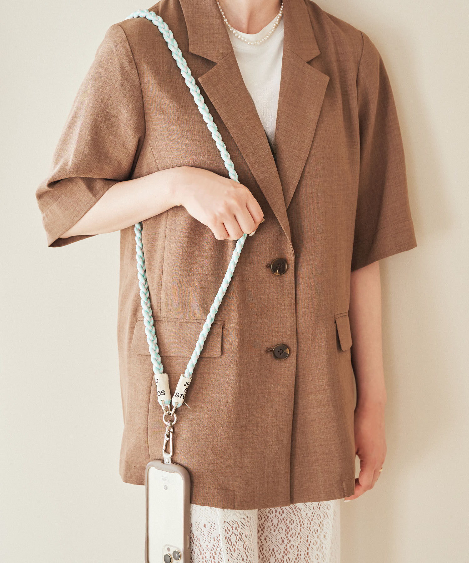 VIS「編み込ロープスマホショルダー」|その他|ブルー系(47)