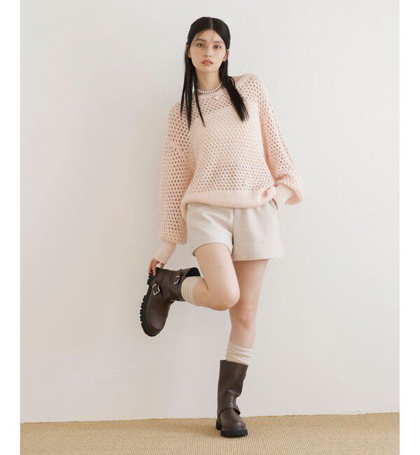 VIS「モヘアライクメッシュスパンコールニットプルオーバー」|ニット・セーター|