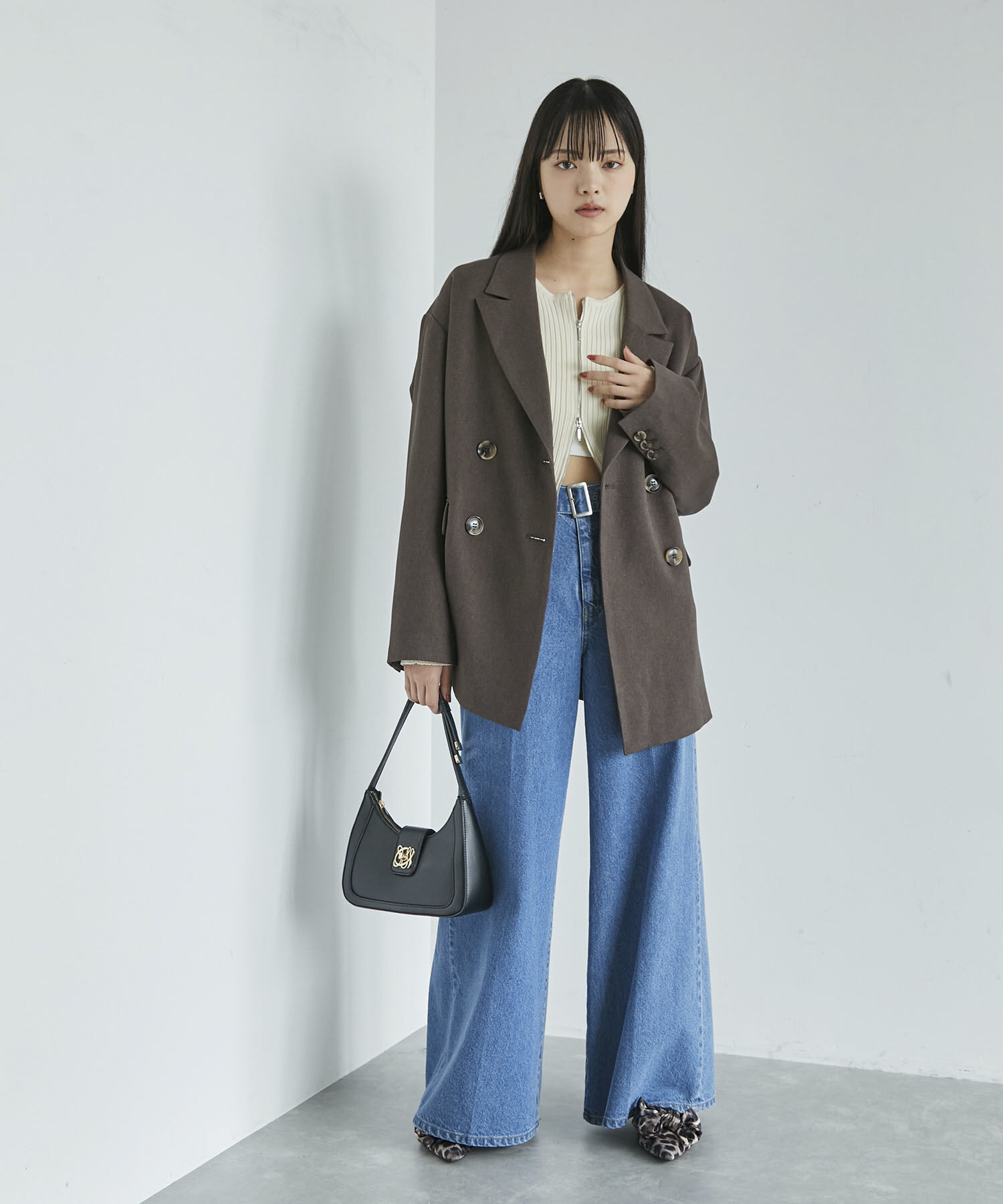 VIS「【アンチピリング/洗える】美smart スポンジニットZIPカーディガン」|カーディガン|