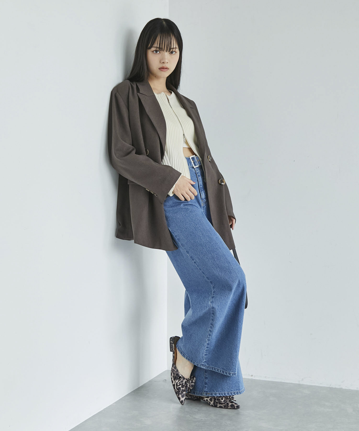 VIS「【アンチピリング/洗える】美smart スポンジニットZIPカーディガン」|カーディガン|