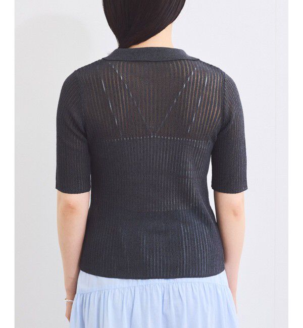 VIS「半袖サマーニットポロカーディガン」|ニット・セーター|