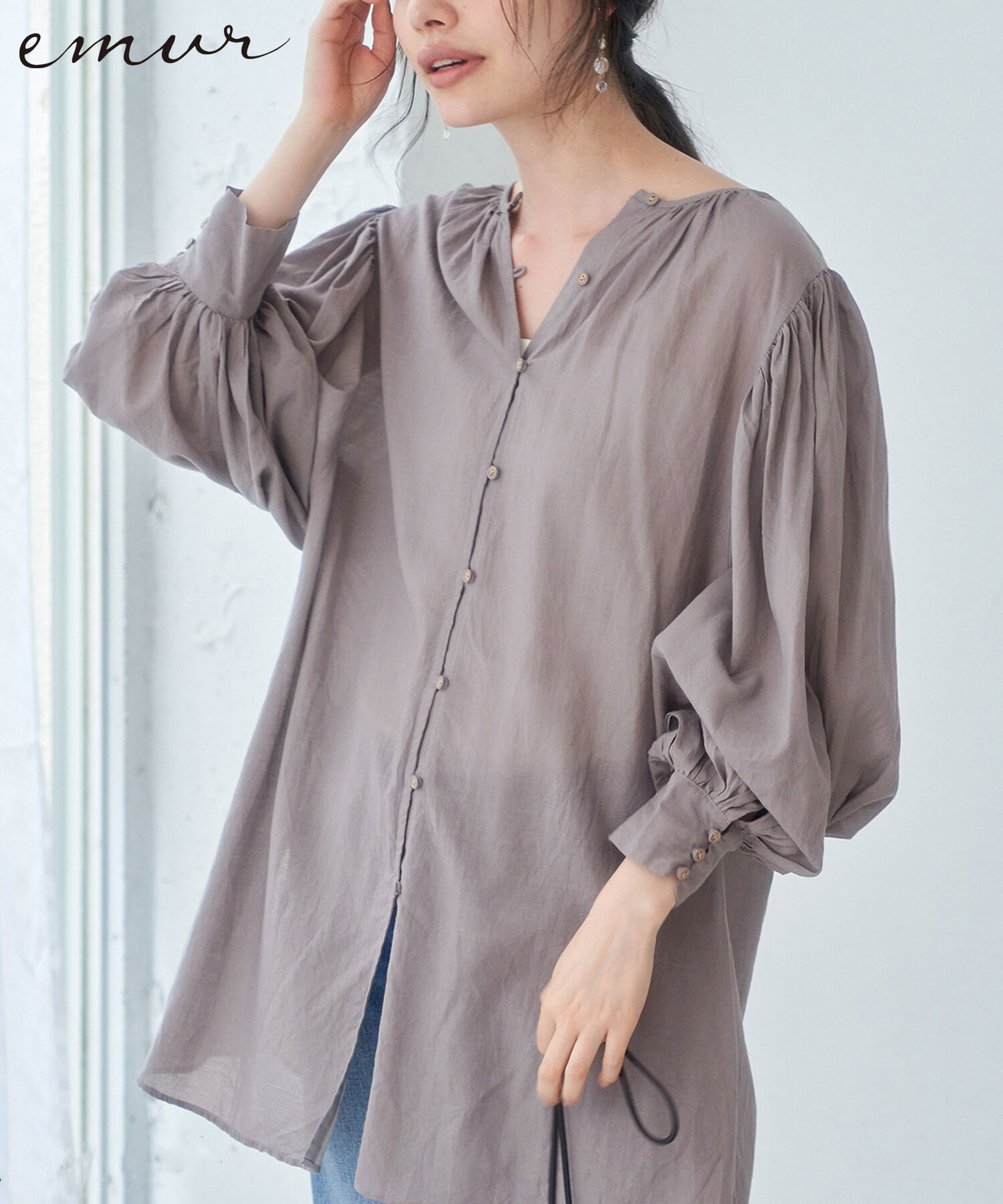 Rope&rsquo;Picnic「【emur】スクープパフブラウス」|シャツ・ブラウス|ラベンダー(52)