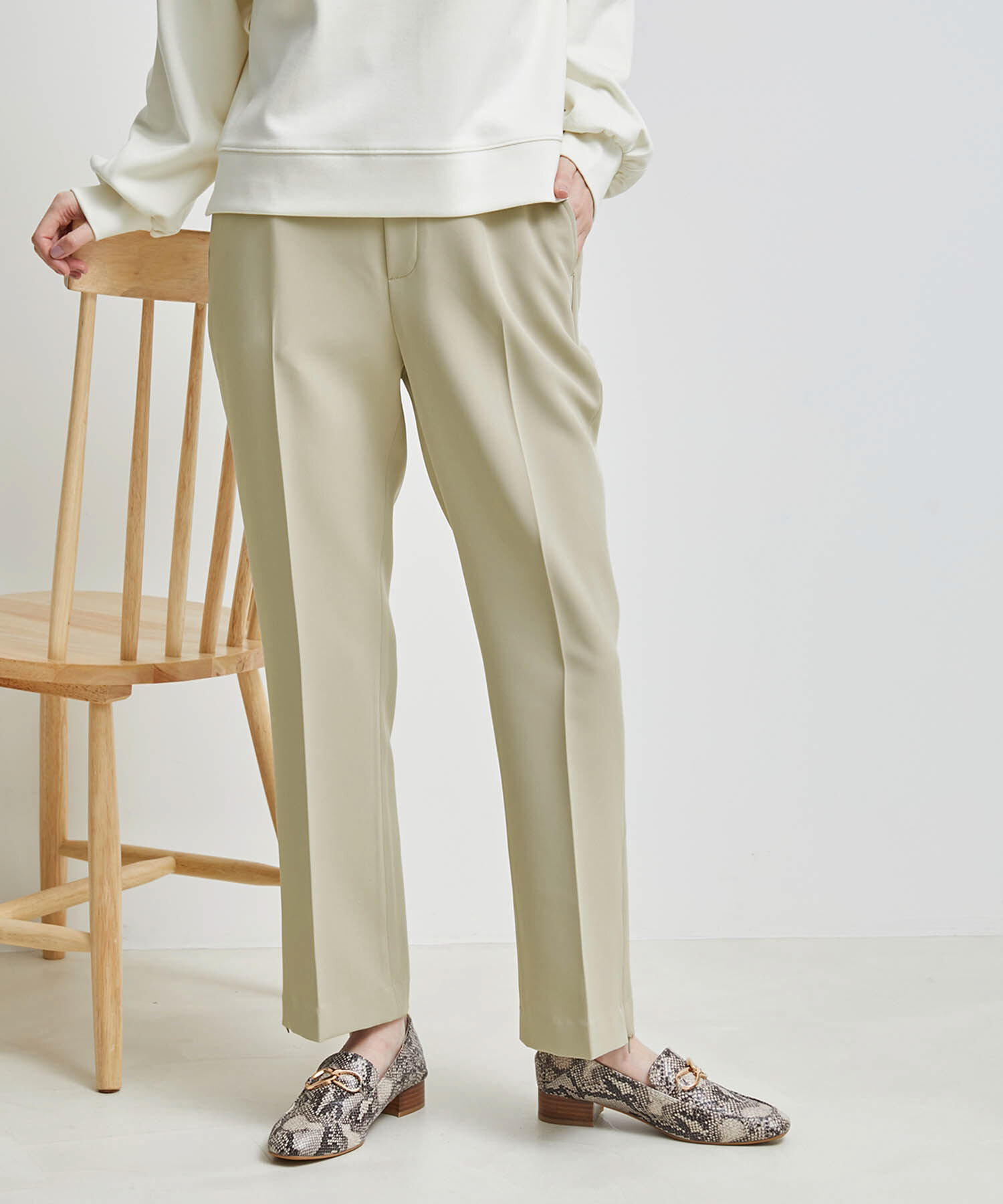 Rope&rsquo;Picnic「【ラク美】ファスナースリットカラーパンツ」|その他|ベージュ系(28)