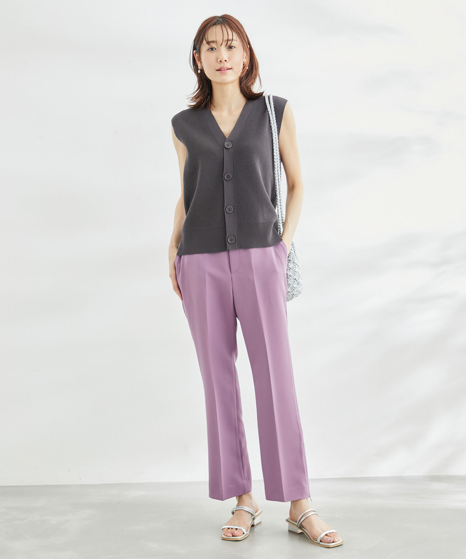 Rope&rsquo;Picnic「【ラク美】ファスナースリットカラーパンツ」|その他|