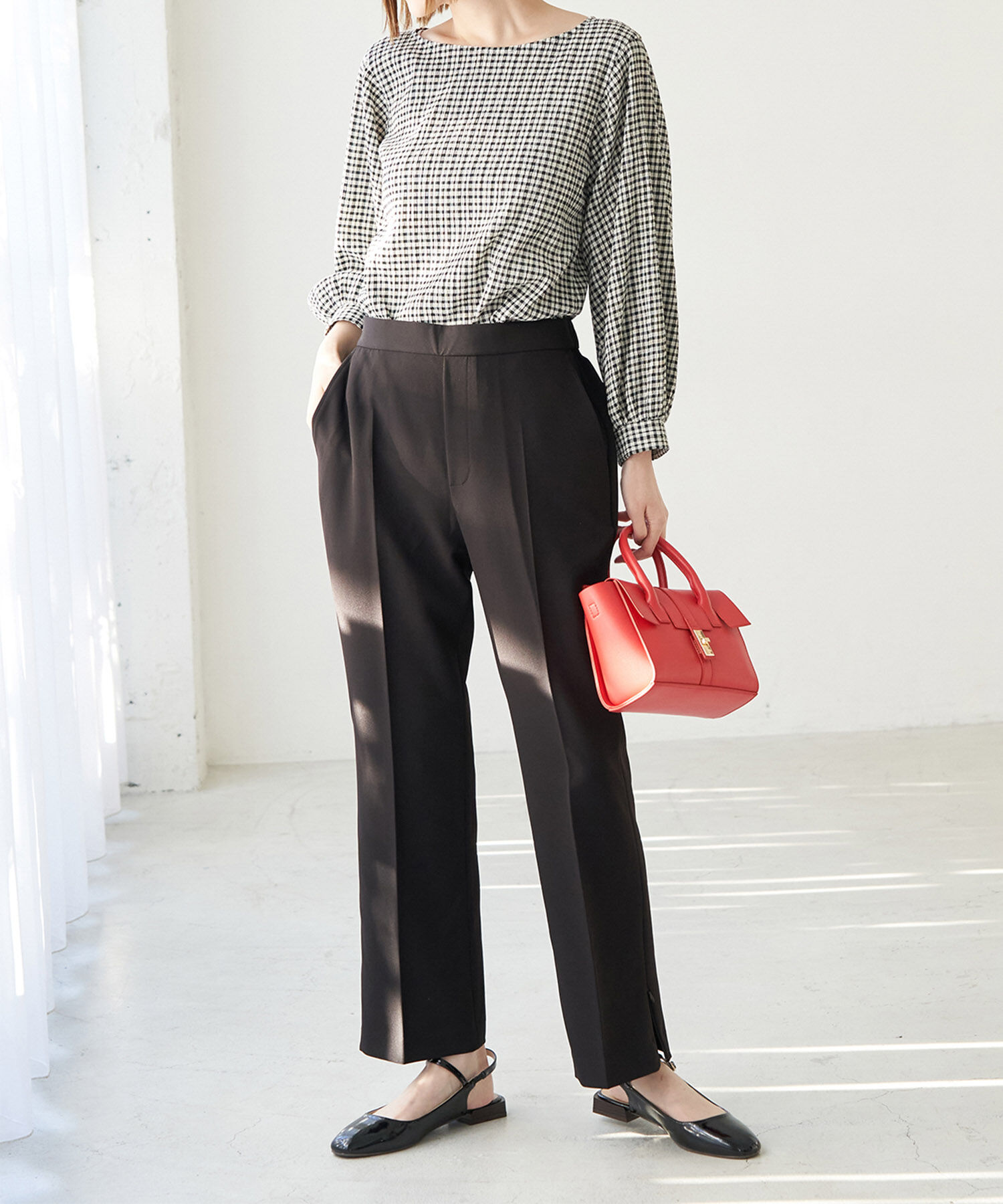 Rope&rsquo;Picnic「【ラク美】ファスナースリットカラーパンツ」|その他|