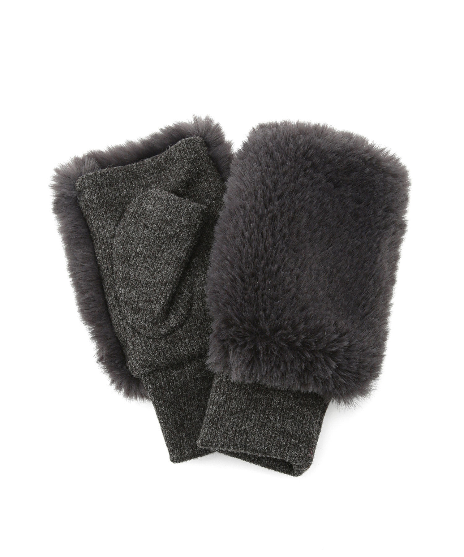 ROPE PICNIC PASSAGE「リサイクルフェイクファーフィンガーレスグローブ」|手袋|