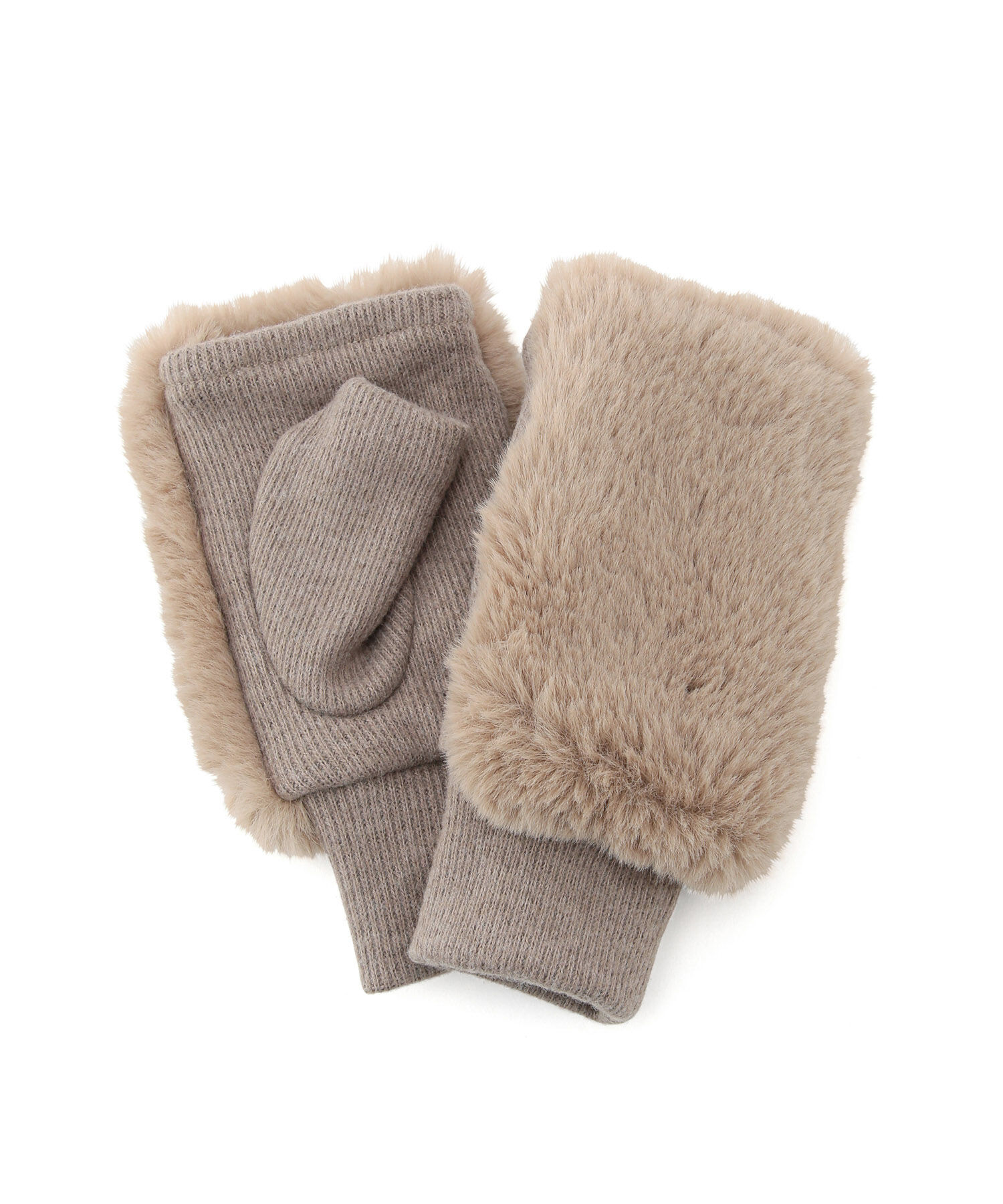 ROPE PICNIC PASSAGE「リサイクルフェイクファーフィンガーレスグローブ」|手袋|