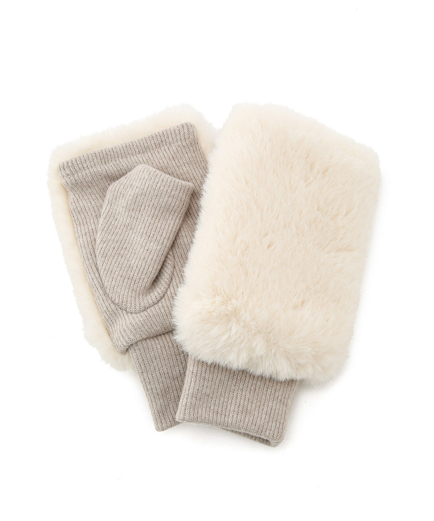 ROPE PICNIC PASSAGE「リサイクルフェイクファーフィンガーレスグローブ」|手袋|