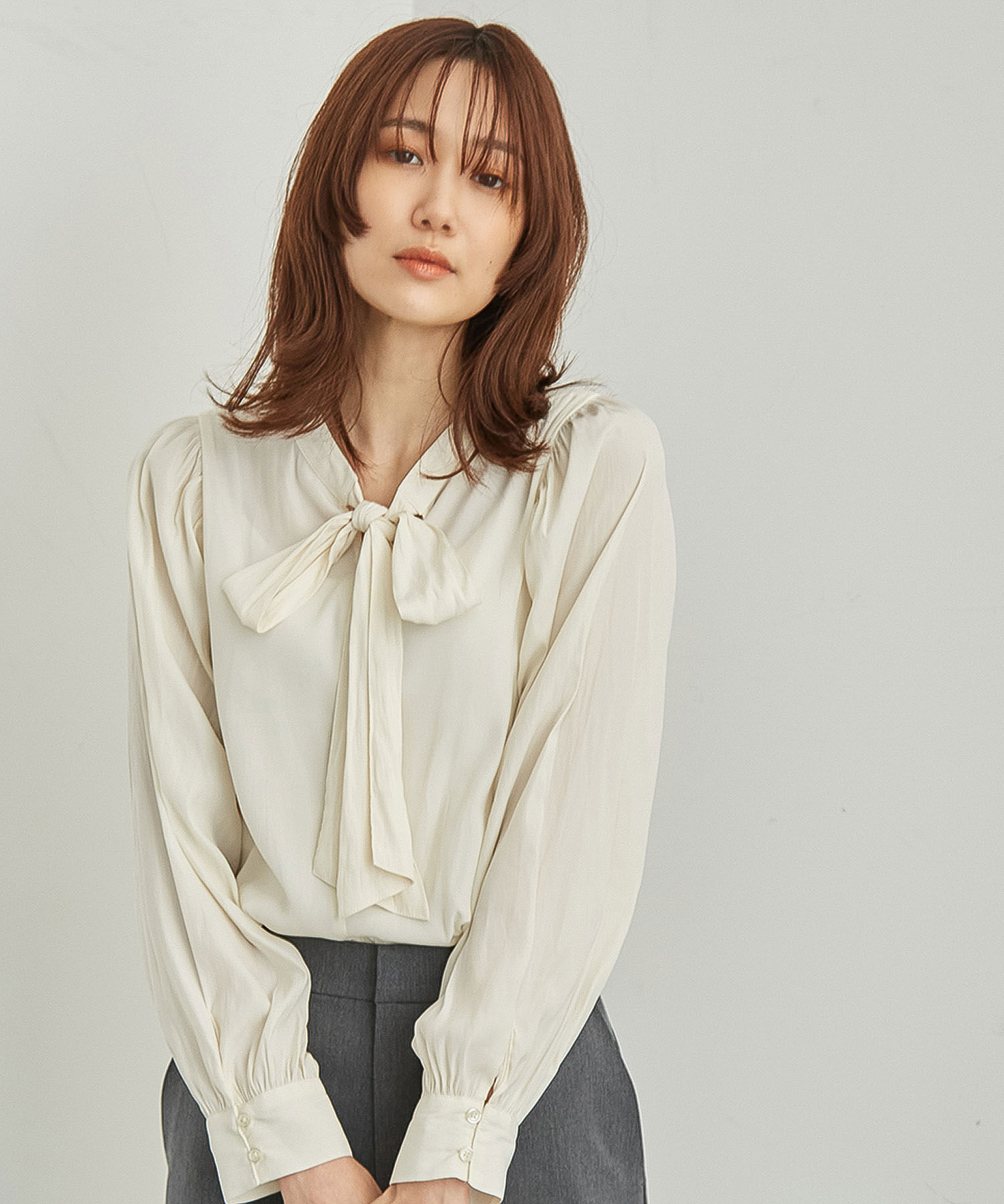 Rope&rsquo;Picnic「【CM着用商品】リボンブラウス/2WAY・洗濯機OK」|シャツ・ブラウス|