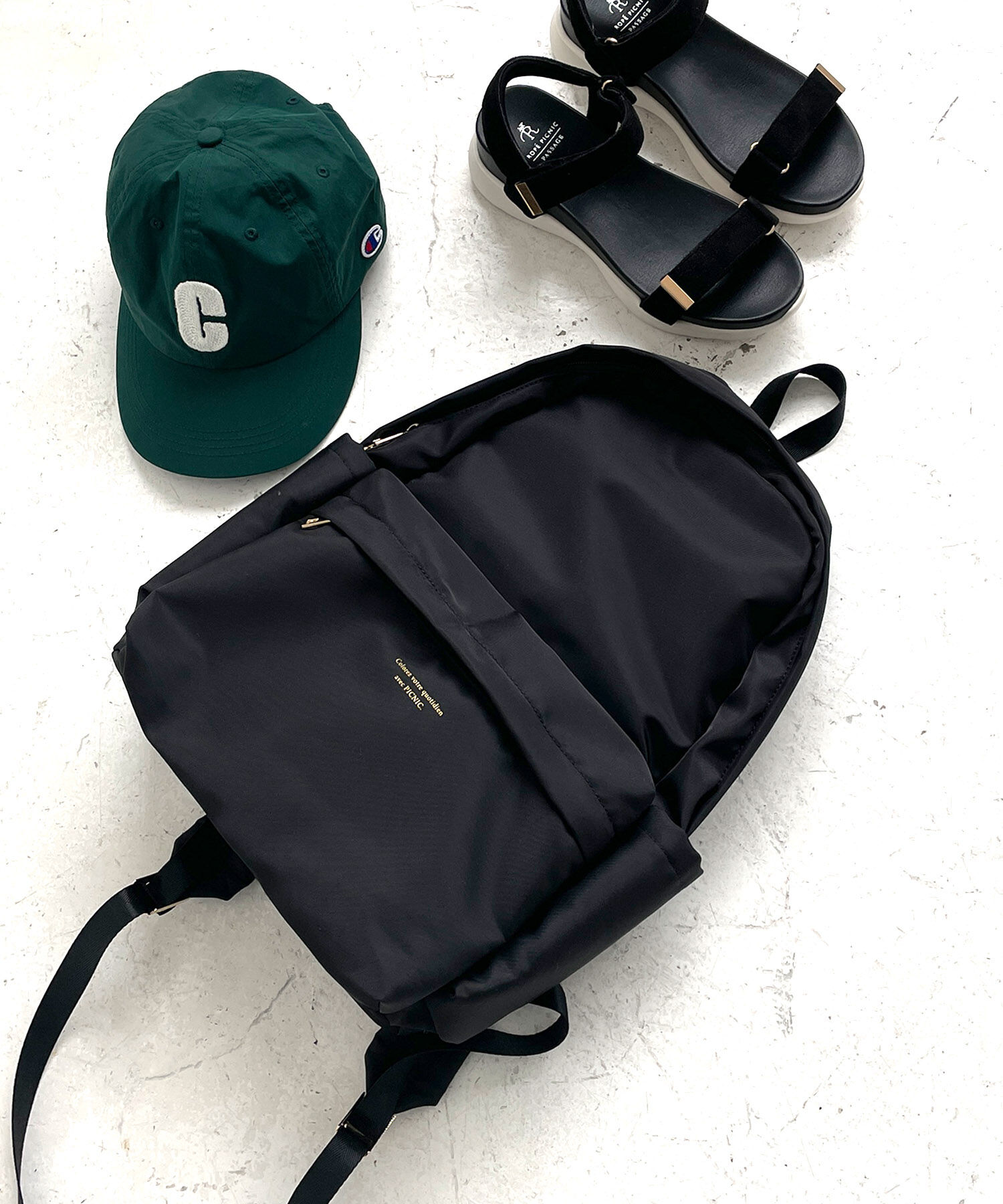 ROPE PICNIC PASSAGE「A4対応・撥水加工/リサイクルポリエステルツイルリュック」|リュック|ブラック(01)