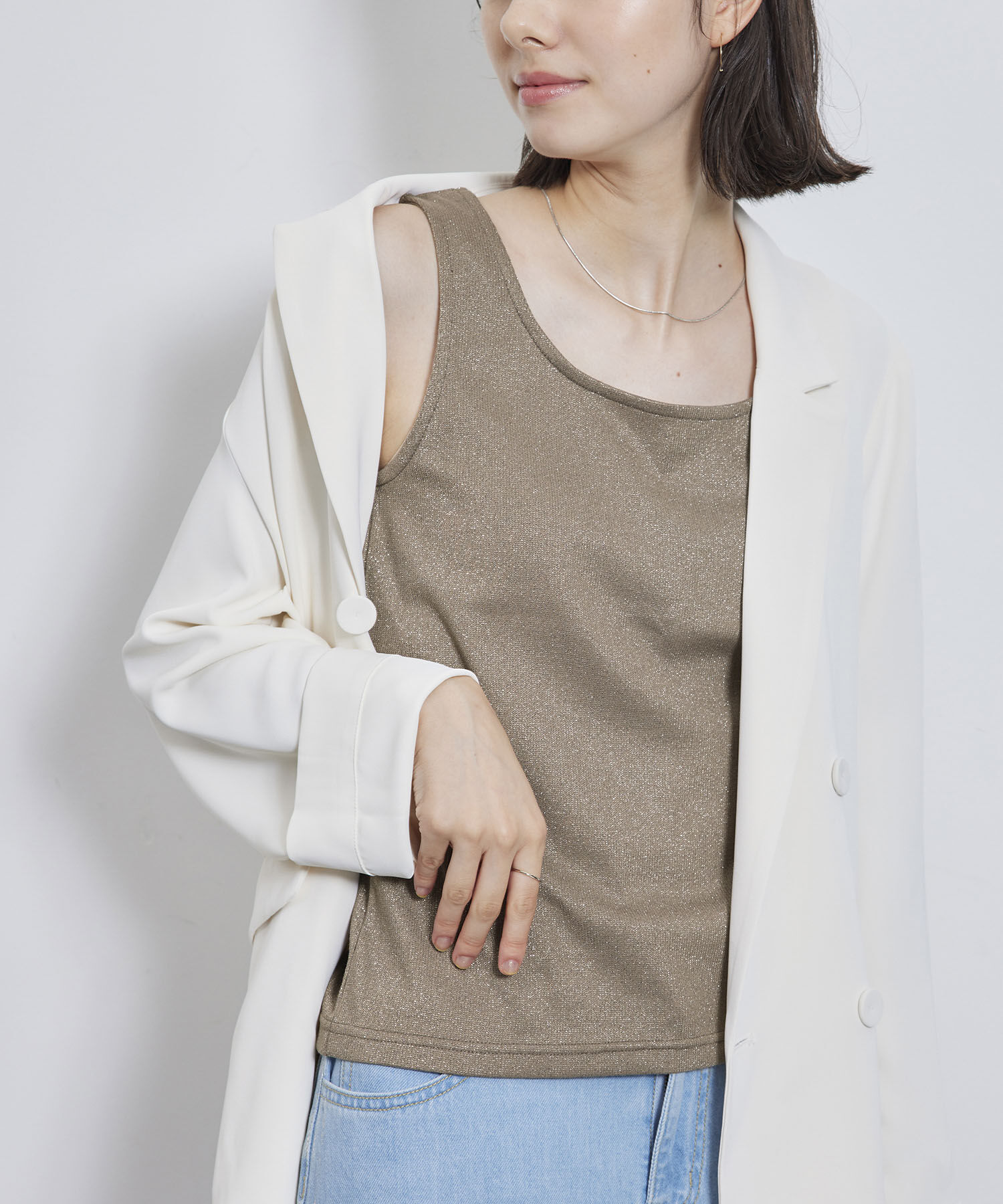 Rope&rsquo;Picnic「ラメテレコタンクトップ」|タンクトップ|