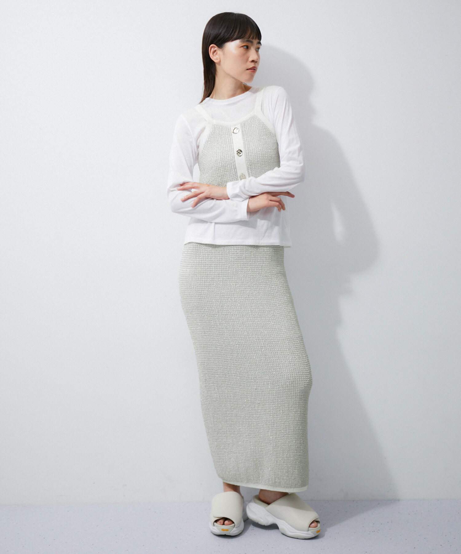 ADAM ET ROPE'「ラメパターンニットスカート」|スカート|