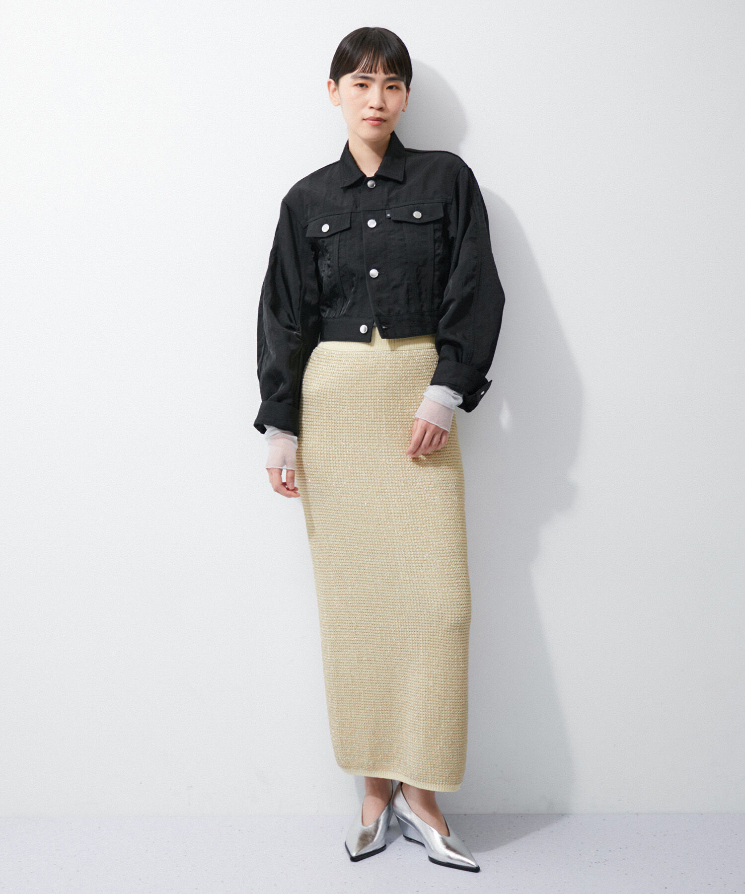 ADAM ET ROPE'「ラメパターンニットスカート」|スカート|