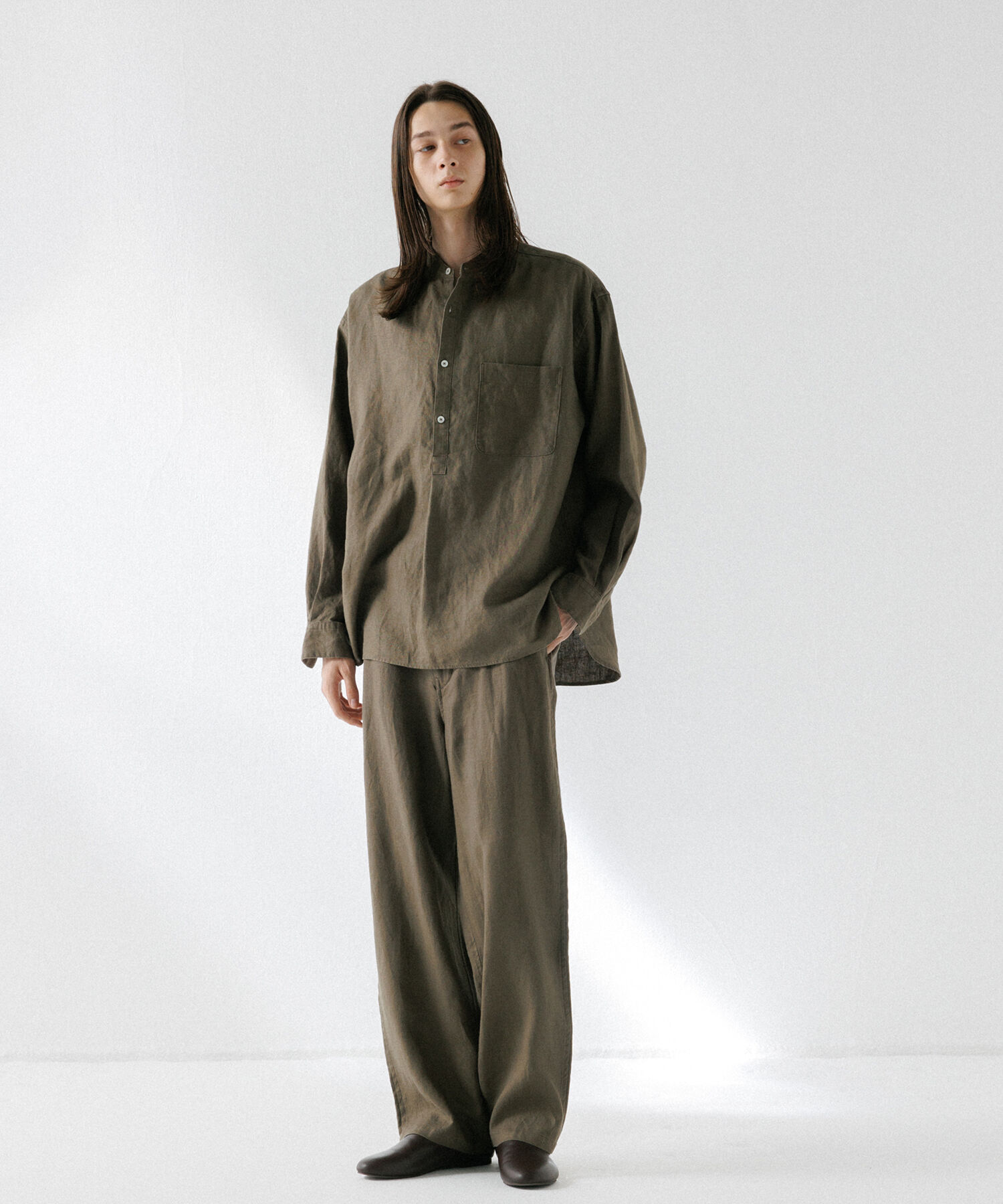 ADAM ET ROPE'「リネン ワイドパンツ / ロングシーズン着用可能 / セットアップ対応」|スラックス|