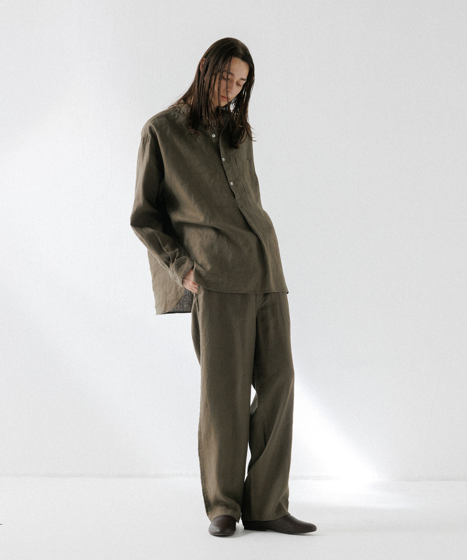 ADAM ET ROPE'「リネン ワイドパンツ / ロングシーズン着用可能 / セットアップ対応」|スラックス|