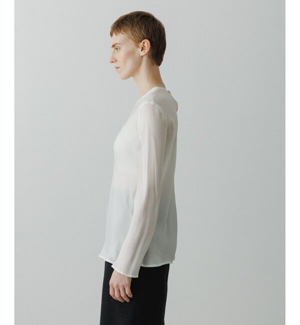 ADAM ET ROPE'「【EMOELLE】ウォッシャブルキュプラブラウス」|シャツ・ブラウス|