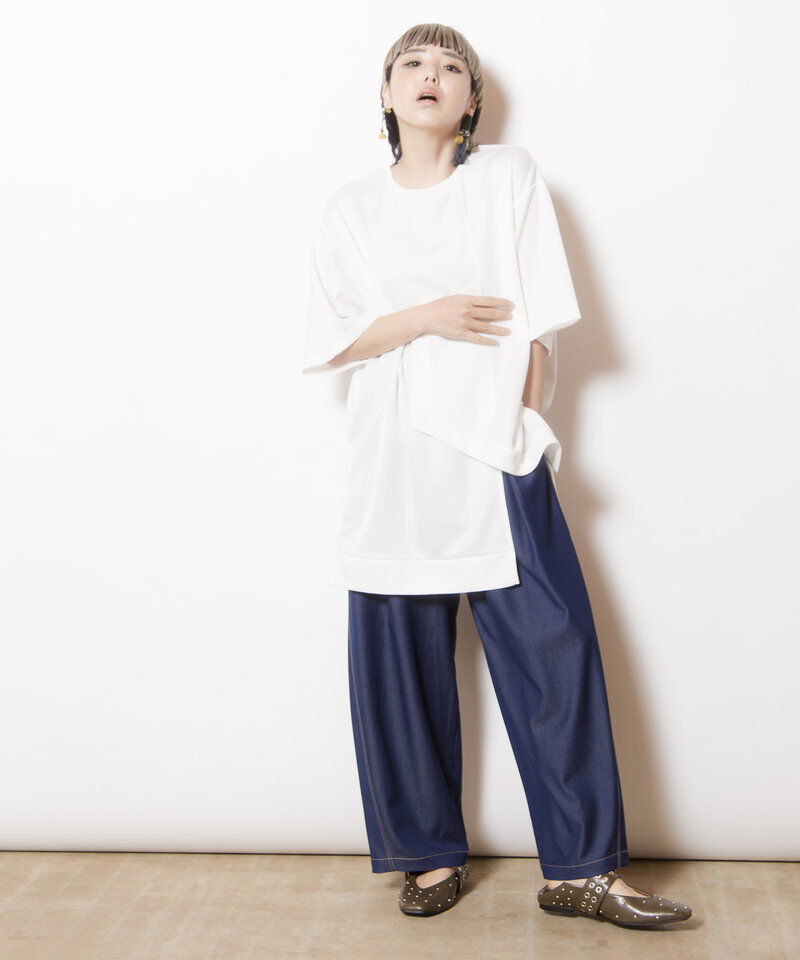  「ポリエステルデニムタックパンツ」|その他|