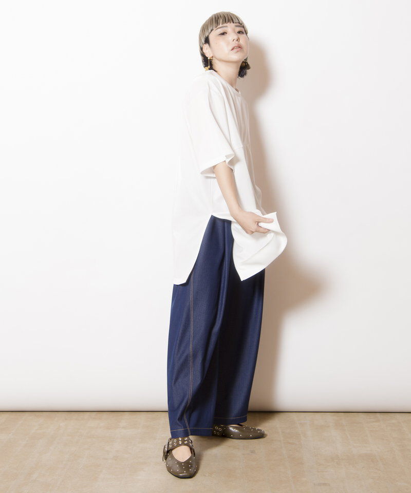  「ポリエステルデニムタックパンツ」|その他|