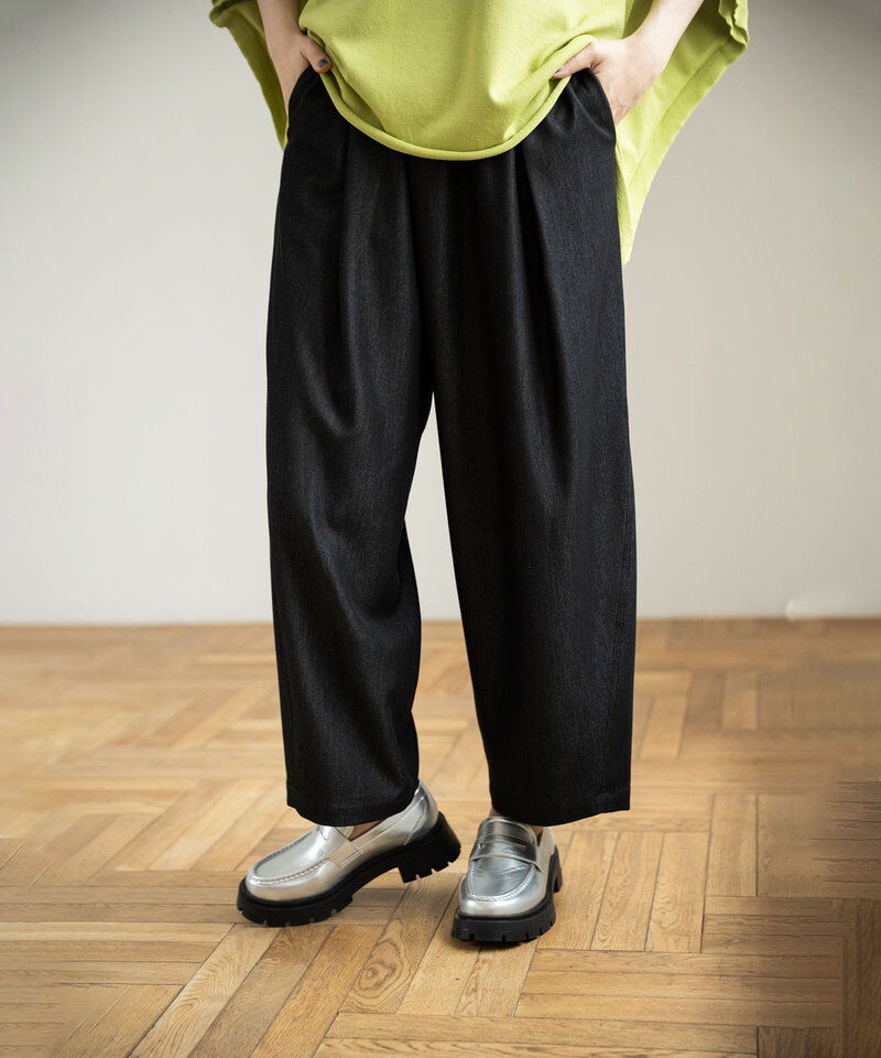  「ポリエステルデニムタックパンツ」|その他|