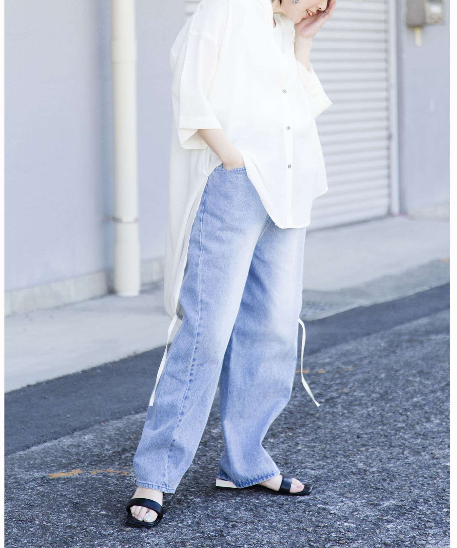  「【WEB限定アイテム】ﾊﾞｯｸﾛﾝｸﾞｷﾞｬｻﾞｰﾌﾞﾗｳｽ」|シャツ・ブラウス|