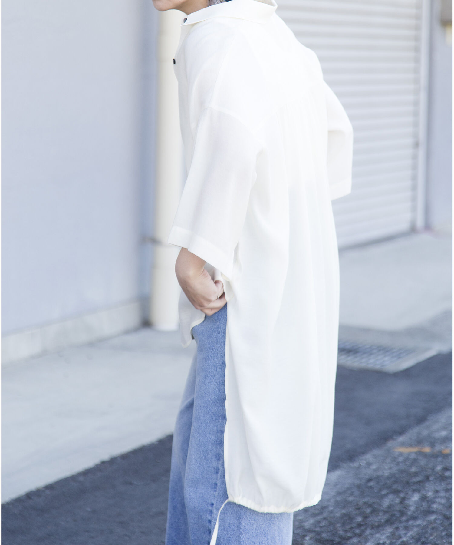  「【WEB限定アイテム】ﾊﾞｯｸﾛﾝｸﾞｷﾞｬｻﾞｰﾌﾞﾗｳｽ」|シャツ・ブラウス|