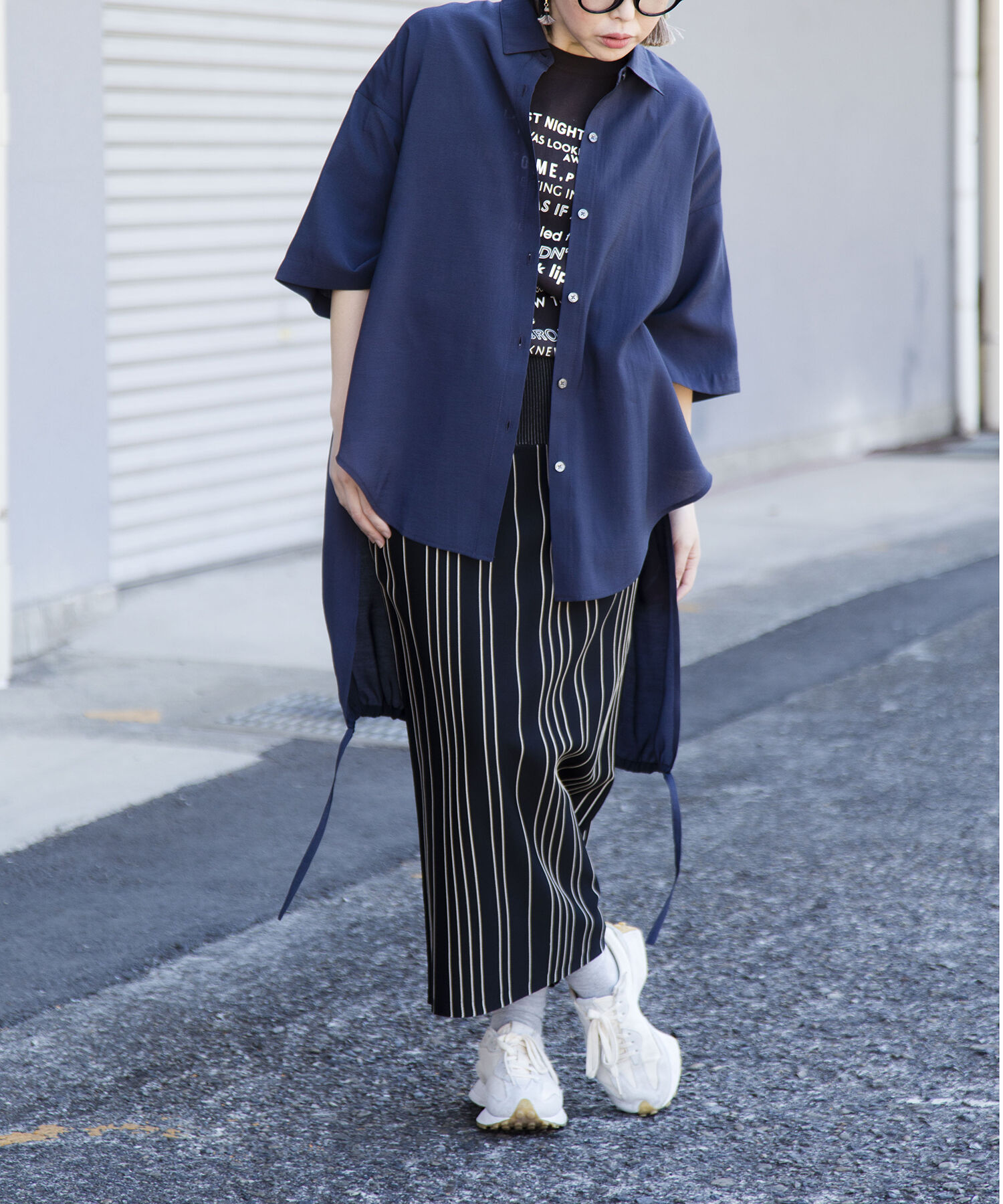  「【WEB限定アイテム】ﾊﾞｯｸﾛﾝｸﾞｷﾞｬｻﾞｰﾌﾞﾗｳｽ」|シャツ・ブラウス|