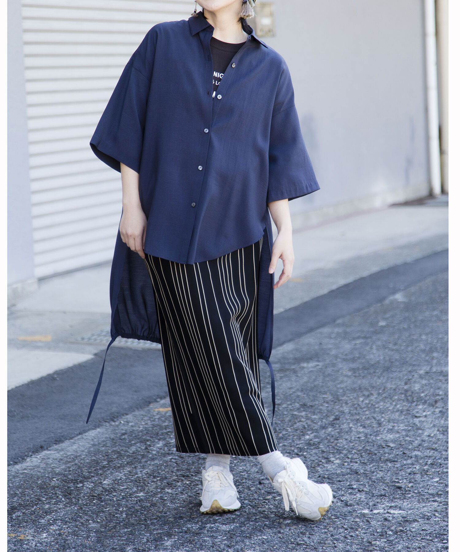  「【WEB限定アイテム】ﾊﾞｯｸﾛﾝｸﾞｷﾞｬｻﾞｰﾌﾞﾗｳｽ」|シャツ・ブラウス|