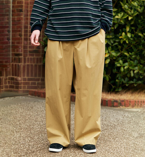 GYMPHLEX「Gymphlex | 2プリーツストレートパンツ MEN」|チノ|