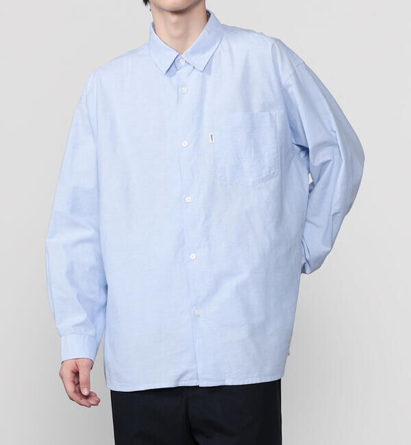  「Gymphlex | オックスフォード レギュラーカラー長袖シャツ MEN」|シャツ・ブラウス|BLUE