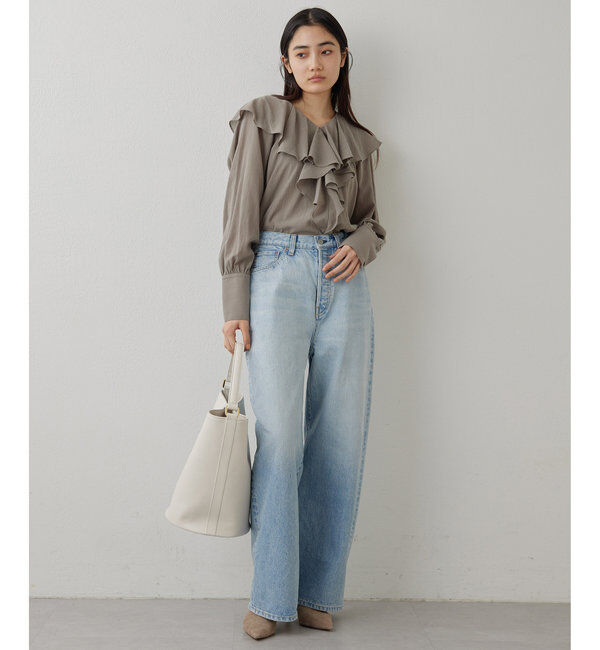  「ワイドレッグデニムパンツ」|デニム|