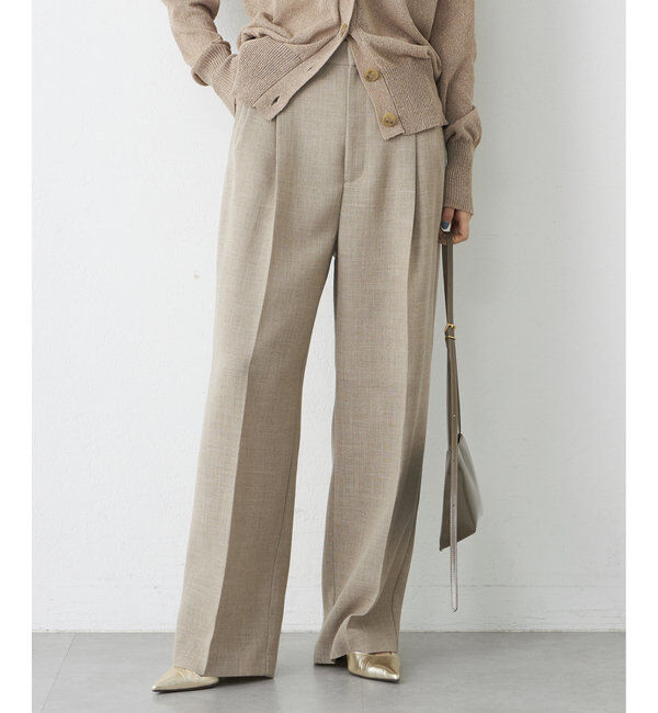  「ジュートライクタックパンツ」|チノ|ベージュ
